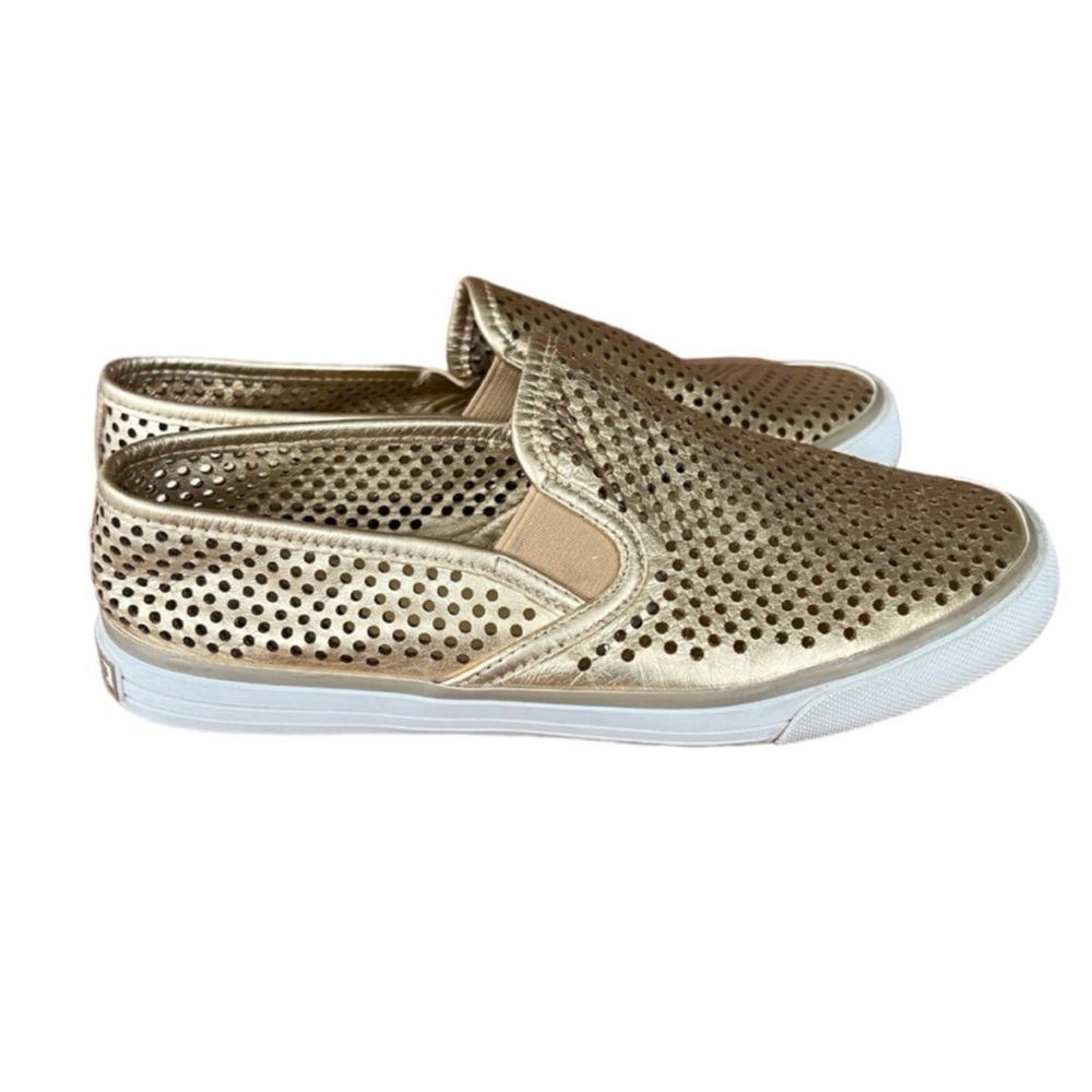 Tory Burch Jesse Metallic Gold Slip On Women's Sneakers Size 6.5